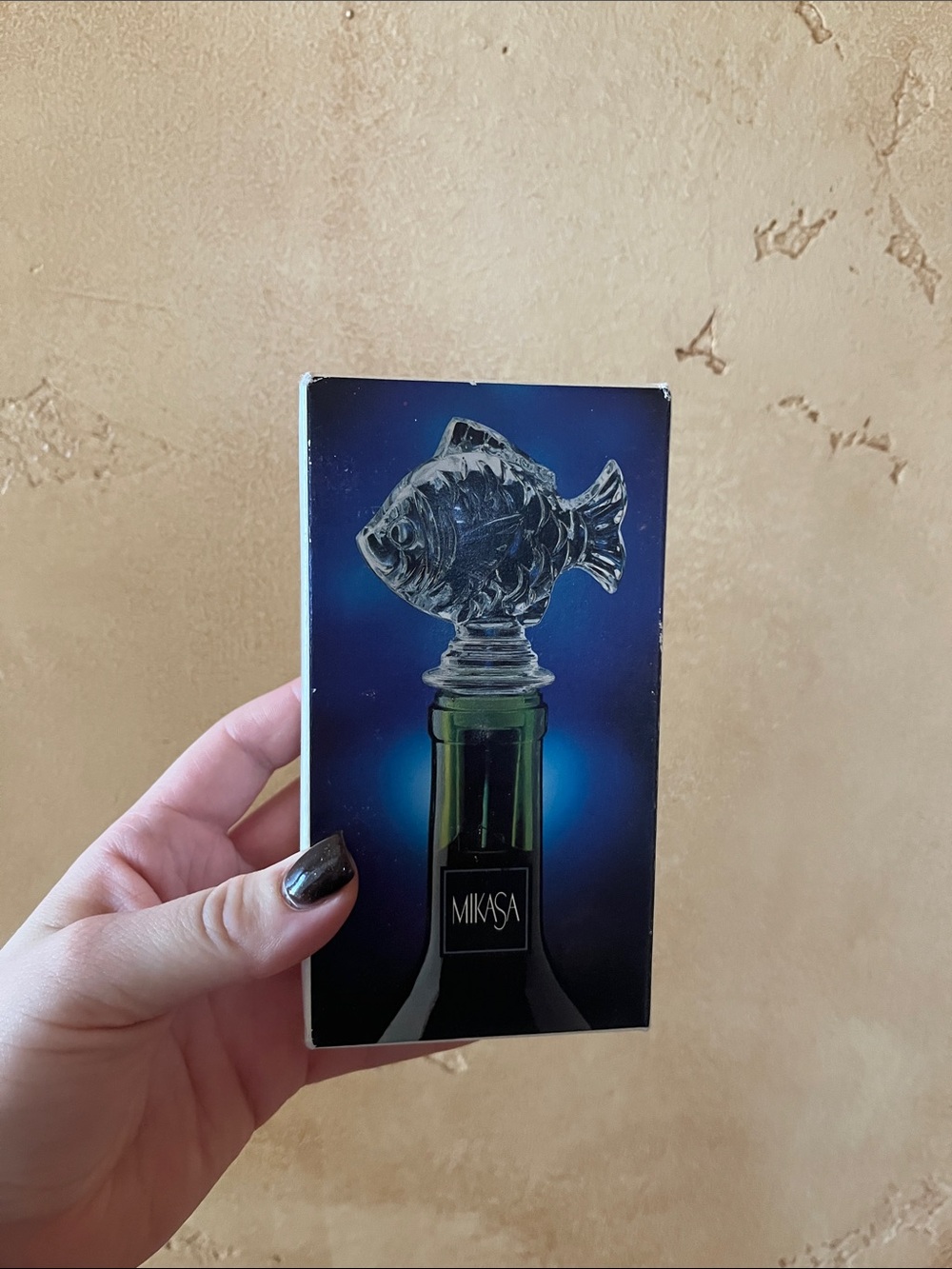 Mikasa Clear "Nature's Catch" Glass Fish Bottle Stopper